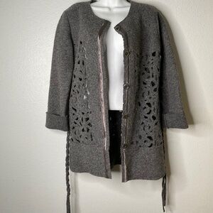 Jeune Roma Open Knit Cardigan  70s Boho Granny Chic Size S